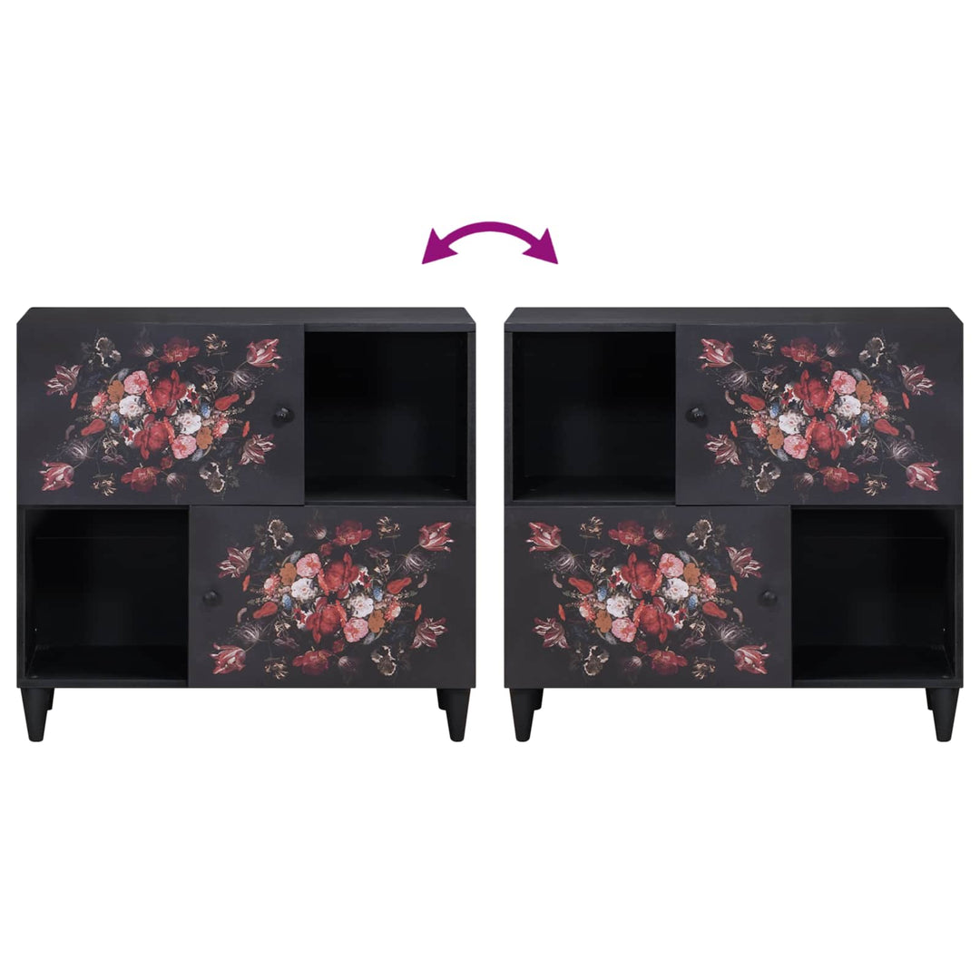 Opbevaringsskabe Flerfarvet 80 x 33,5 x 75 cm Massivt mangotræ