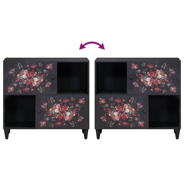 Opbevaringsskabe Flerfarvet 80 x 33,5 x 75 cm Massivt mangotræ