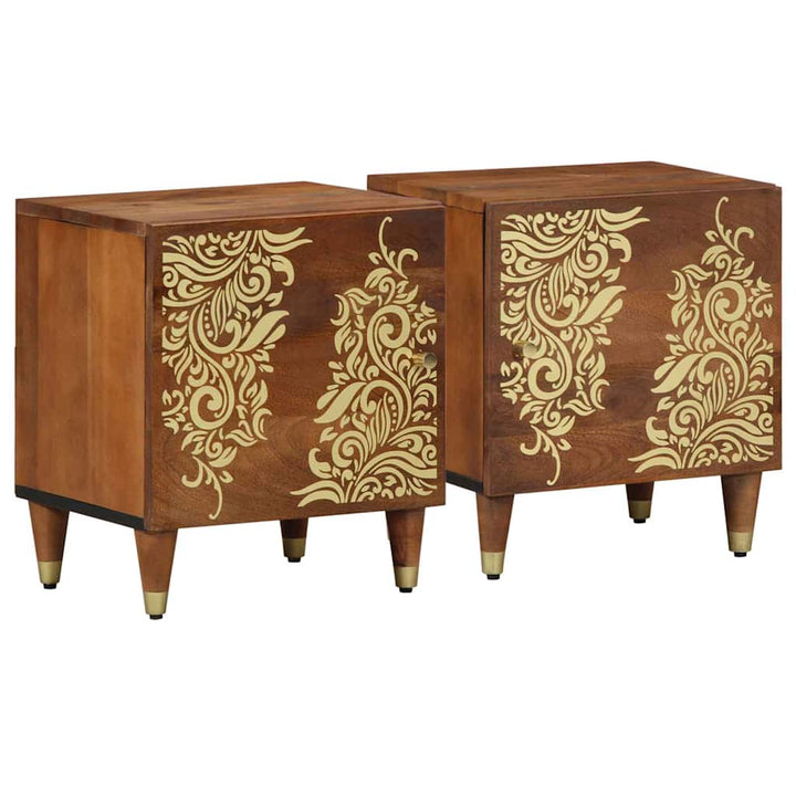 Sengebord med Dør 2 pcs Honningbrun 40 x 33 x 46 cm