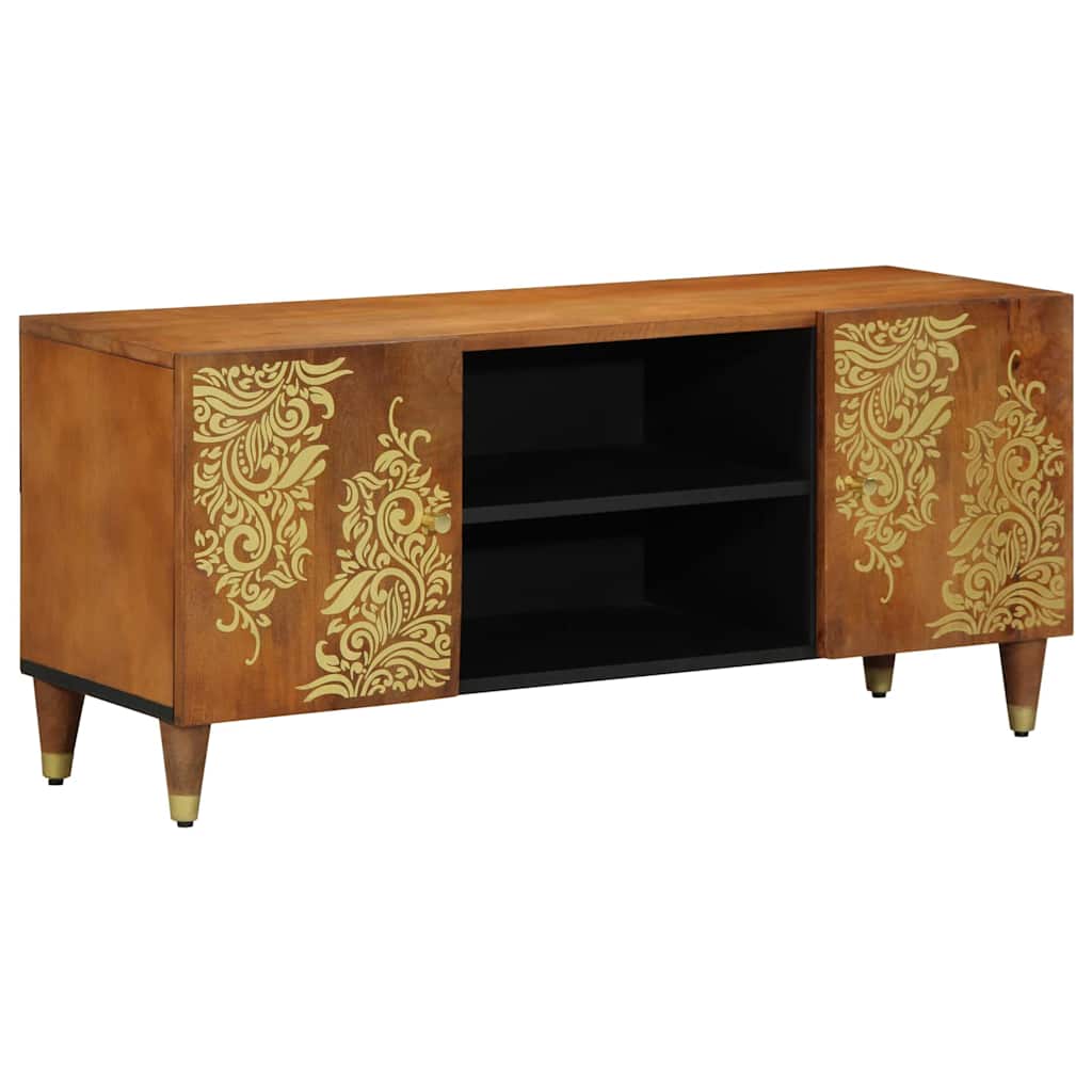 TV-skab Honningbrun 105 x 33 x 46 cm Massivt mangotræ