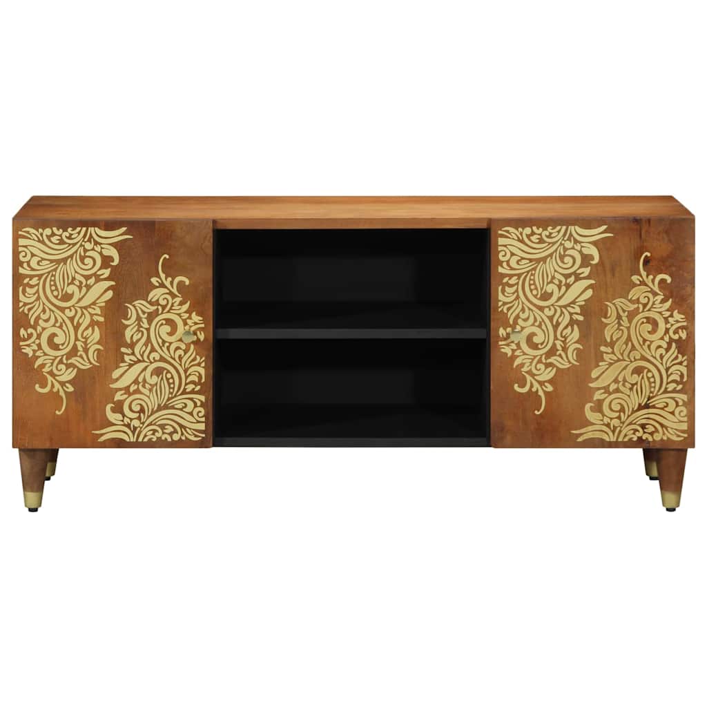 TV-skab Honningbrun 105 x 33 x 46 cm Massivt mangotræ