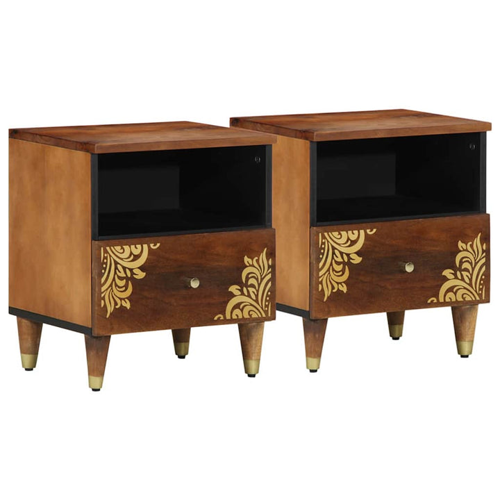 Natskab 2 pcs Honningbrun 40 x 33 x 46 cm Massivt mangotræ