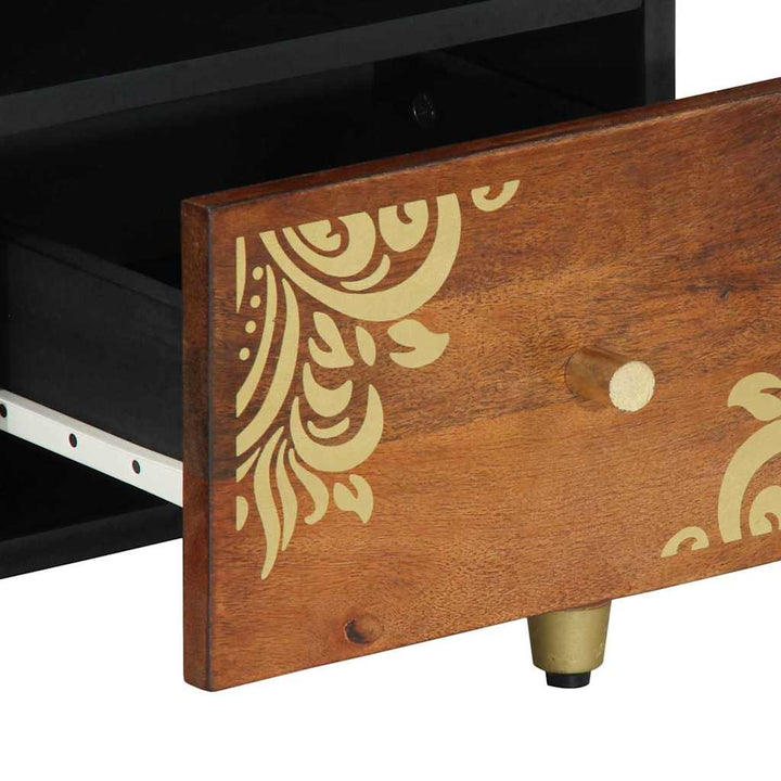 TV-skab med hylde Honningbrun 100 x 33 x 46 cm Massivt mangotræ