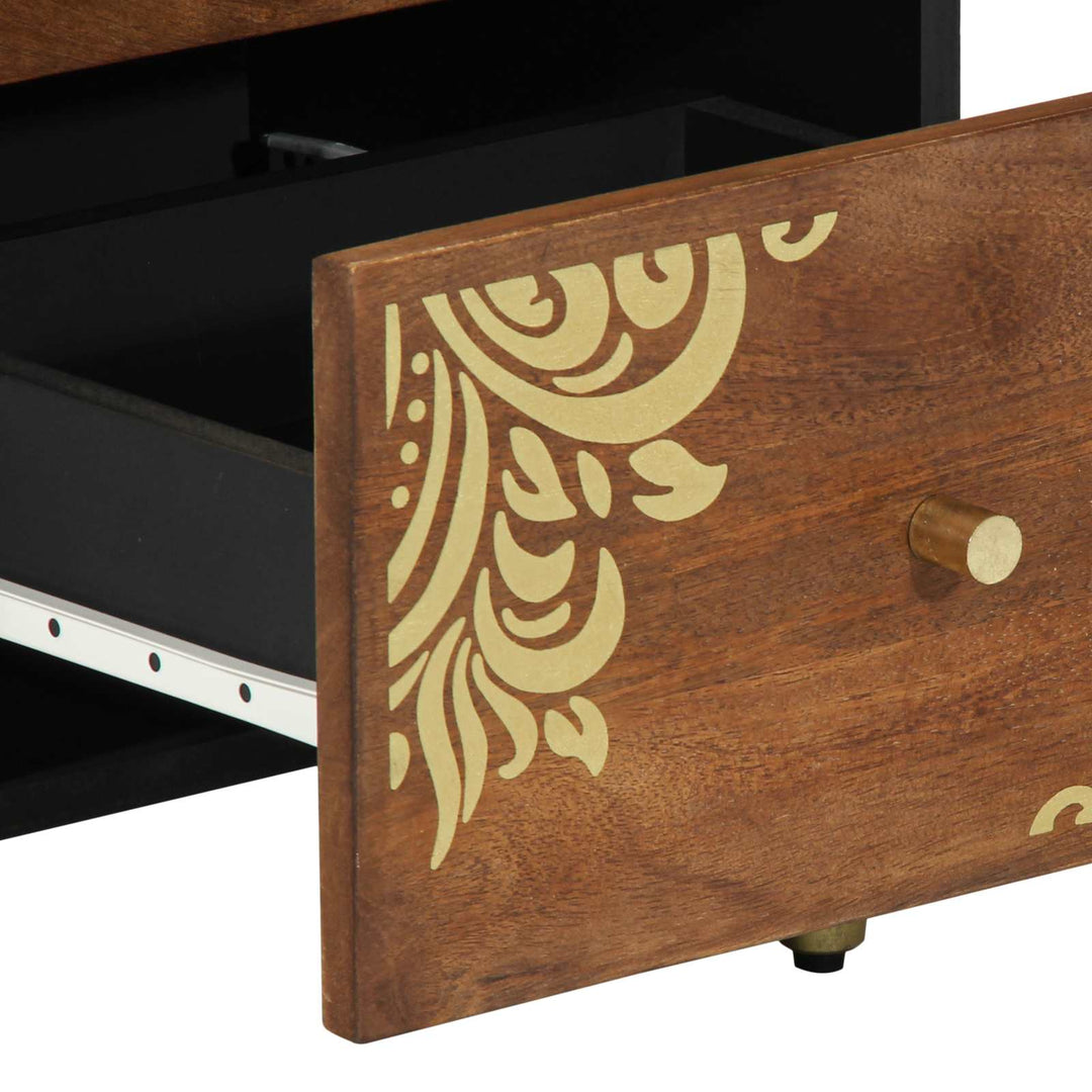 Sideboard med skuffe Brun 40 x 33 x 75 cm Massivt mangotræ