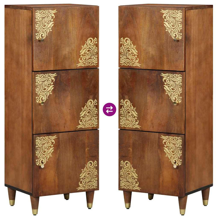 Highboard med hylde Brun 40 x 33 x 110 cm Massivt mangotræ
