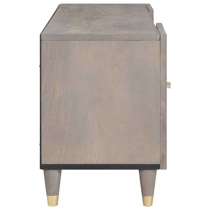 TV-skab med hylde med dør Grå 105 x 33 x 46 cm Massivt mangotræ