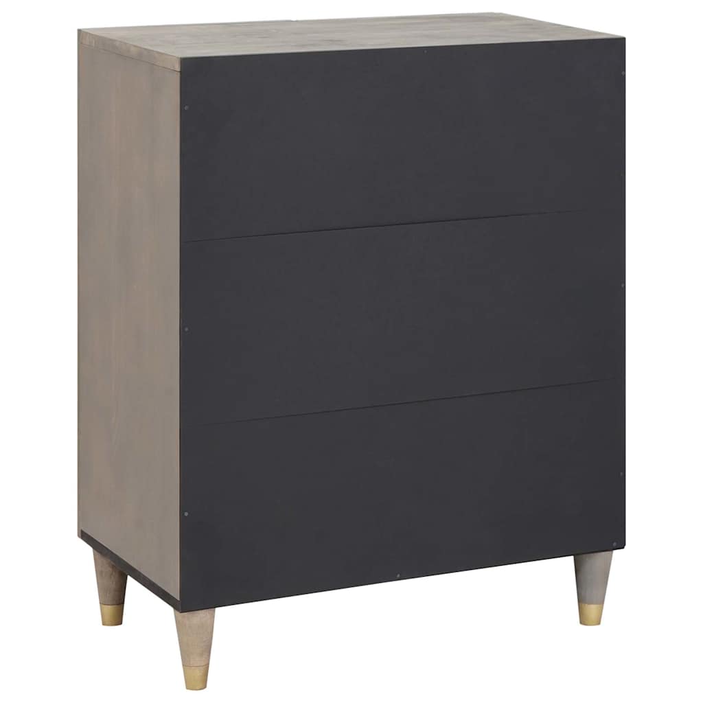 Sideboard Grå og Guld 60 x 33 x 75 cm Massivt mangotræ