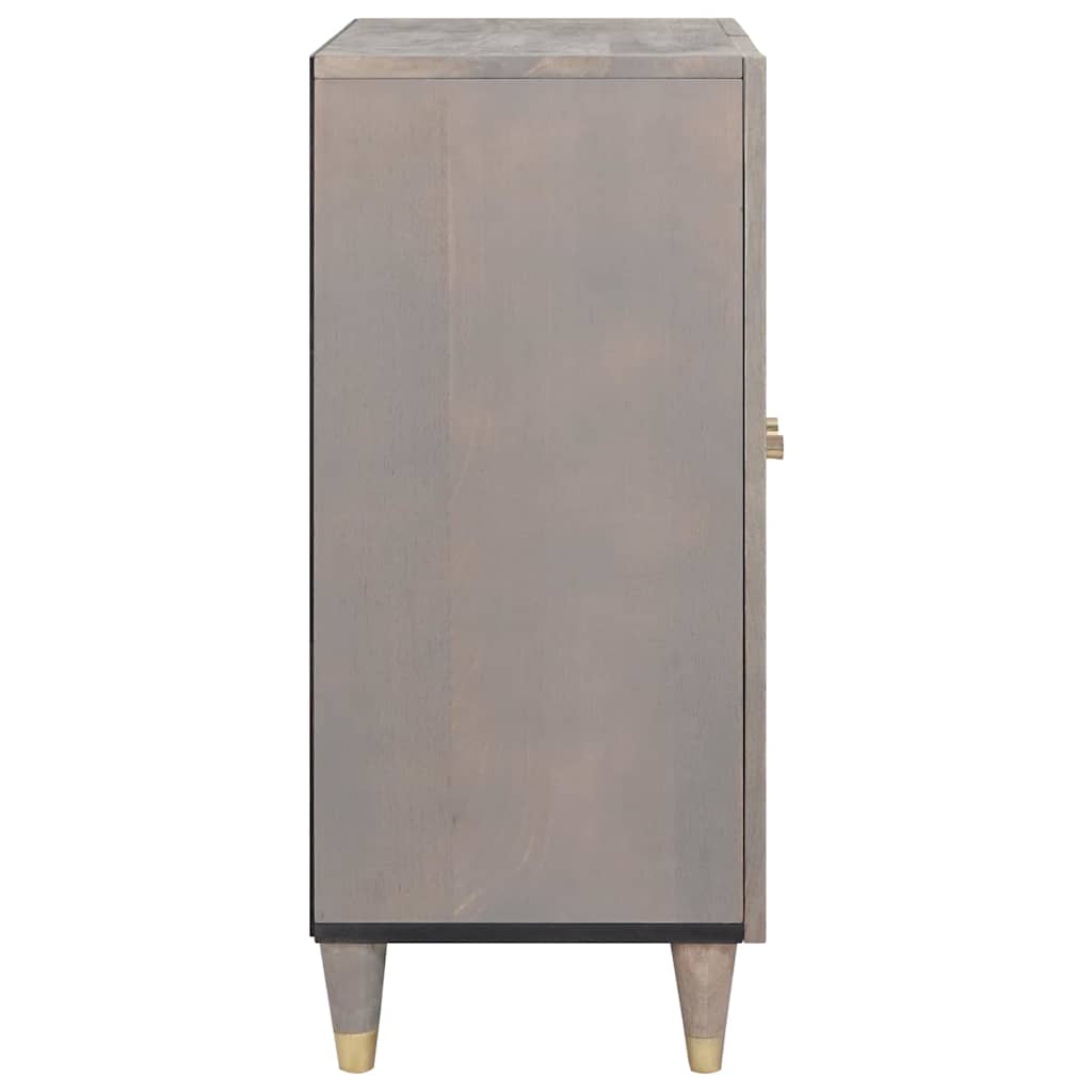 Sideboard Grå og Guld 60 x 33 x 75 cm Massivt mangotræ
