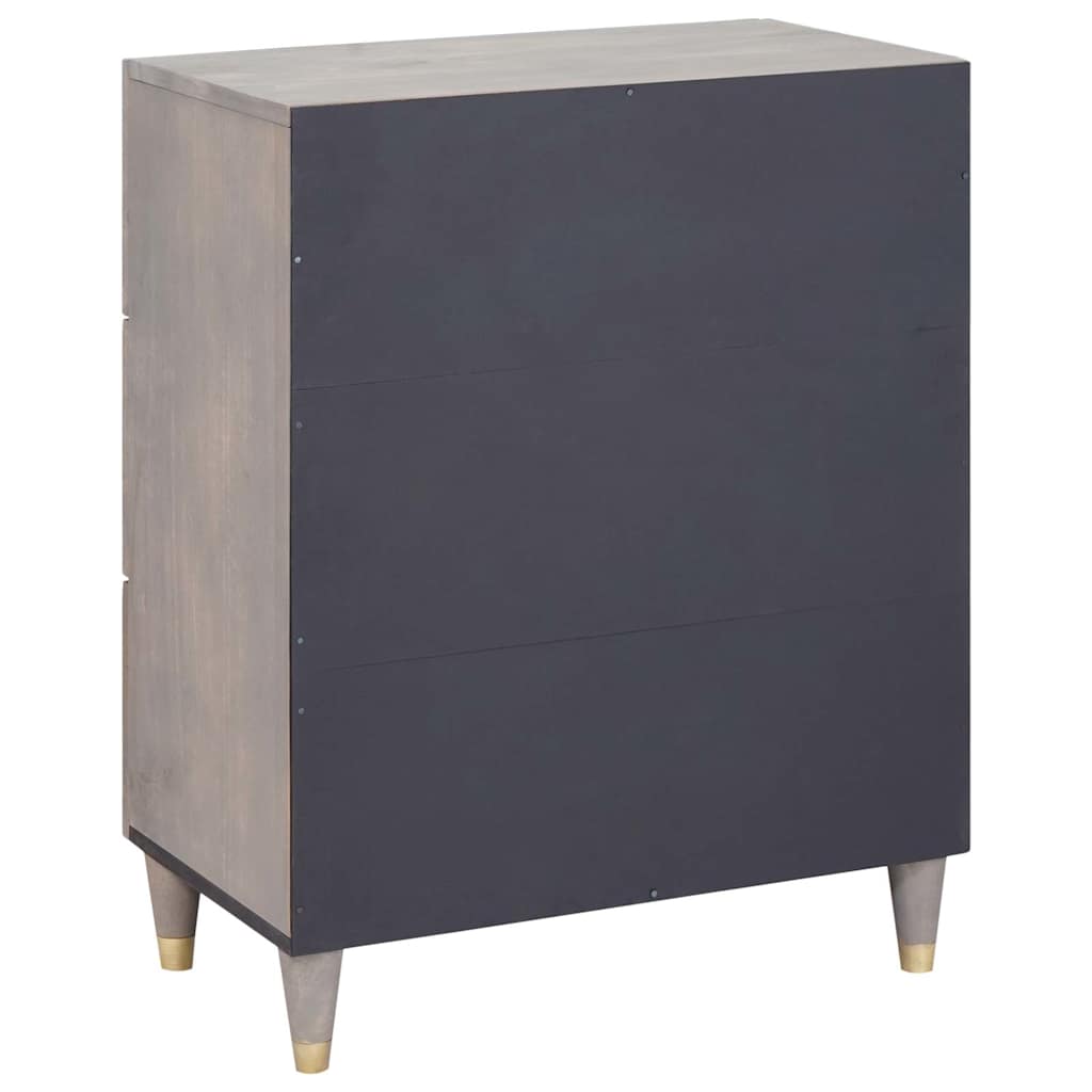 Sideboard Grå og Guld 60 x 33 x 75 cm Massivt mangotræ