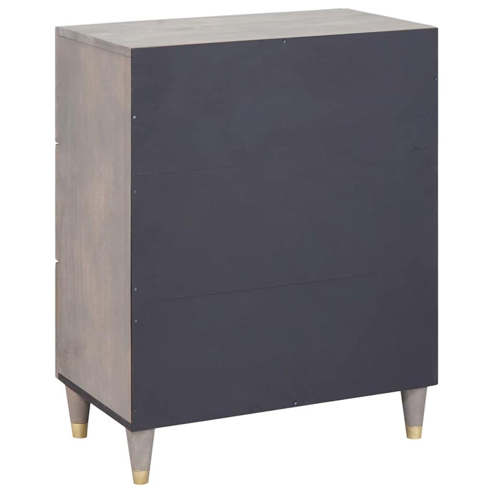 Sideboard Grå og Guld 60 x 33 x 75 cm Massivt mangotræ