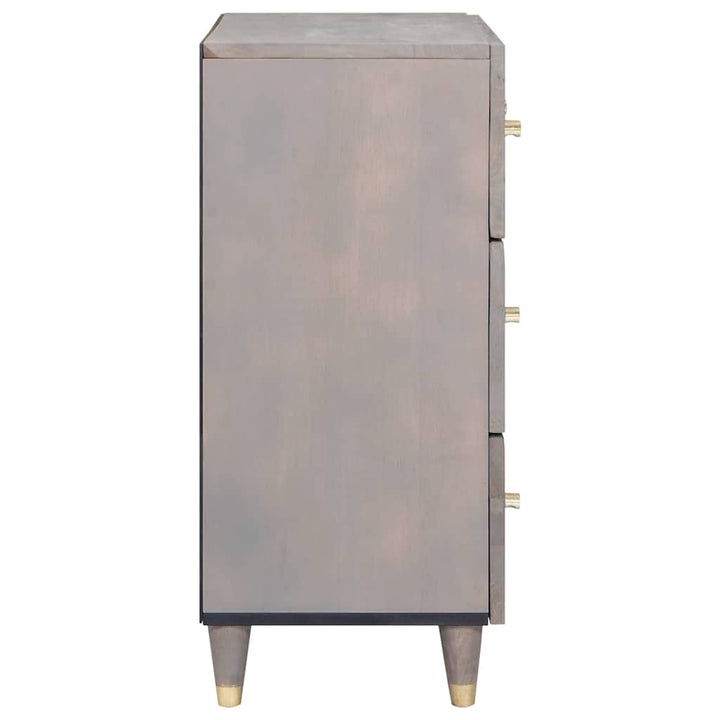 Sideboard Grå og Guld 60 x 33 x 75 cm Massivt mangotræ