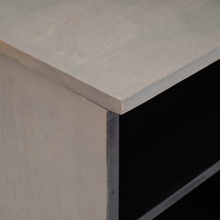 TV-skab med skuffe Grå 100 x 33 x 46 cm Massivt mangotræ
