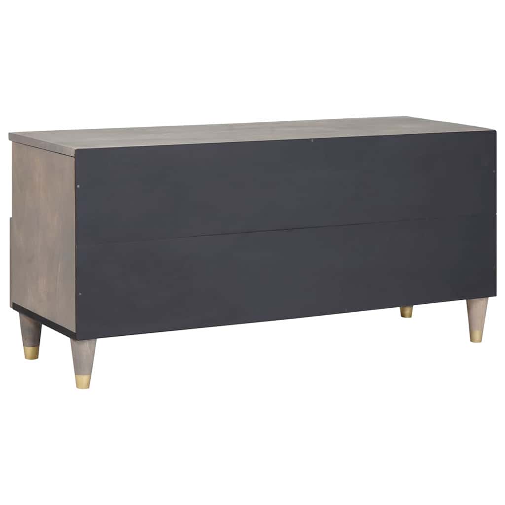 TV-skab med skuffe Grå 100 x 33 x 46 cm Massivt mangotræ