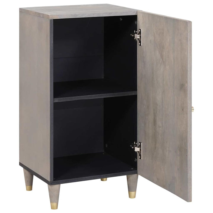Sideboard med dør Grå og Guld 40 x 33 x 75 cm Massivt mangotræ
