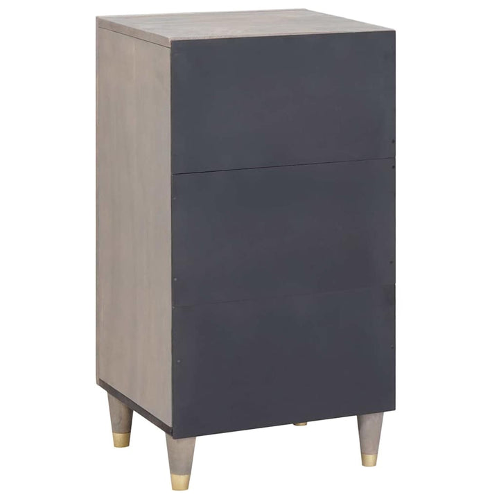 Sideboard med dør Grå og Guld 40 x 33 x 75 cm Massivt mangotræ