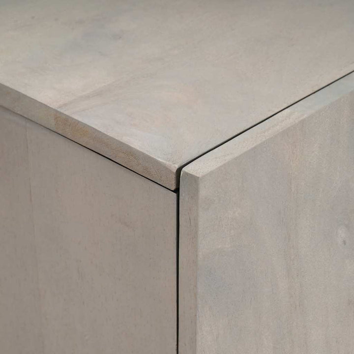Highboard Grå og Guld 60 x 33 x 100 cm Massivt mangotræ