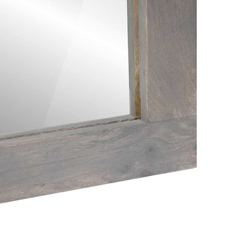 Badeværelsesspejl Grå 70 x 50 x 2,5 cm Glas og Solid Mango træ