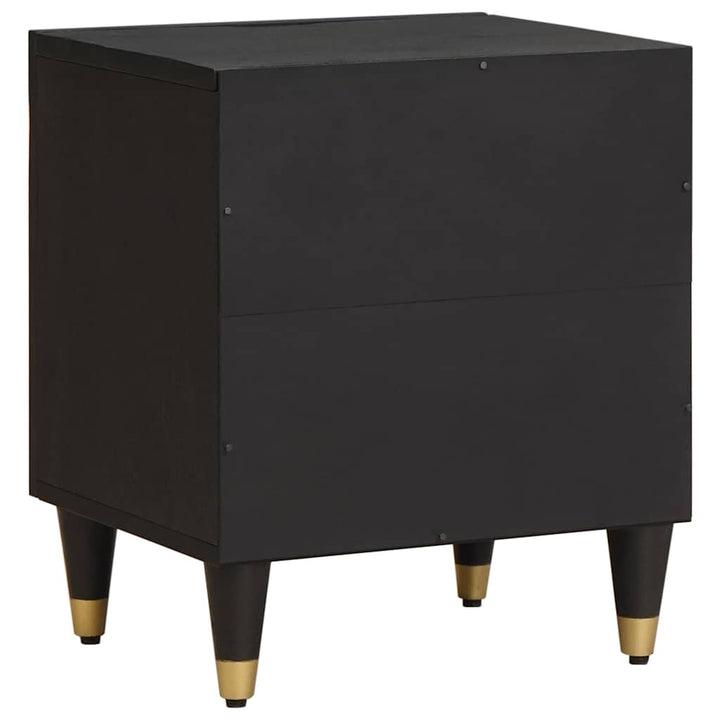 Sengebord med Dør 2 pcs Sort 40 x 33 x 46 cm Massivt mangotræ