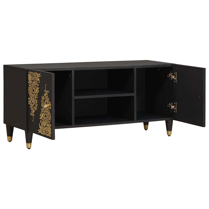 TV-skab med hylde Sort 105 x 33 x 46 cm Massivt mangotræ