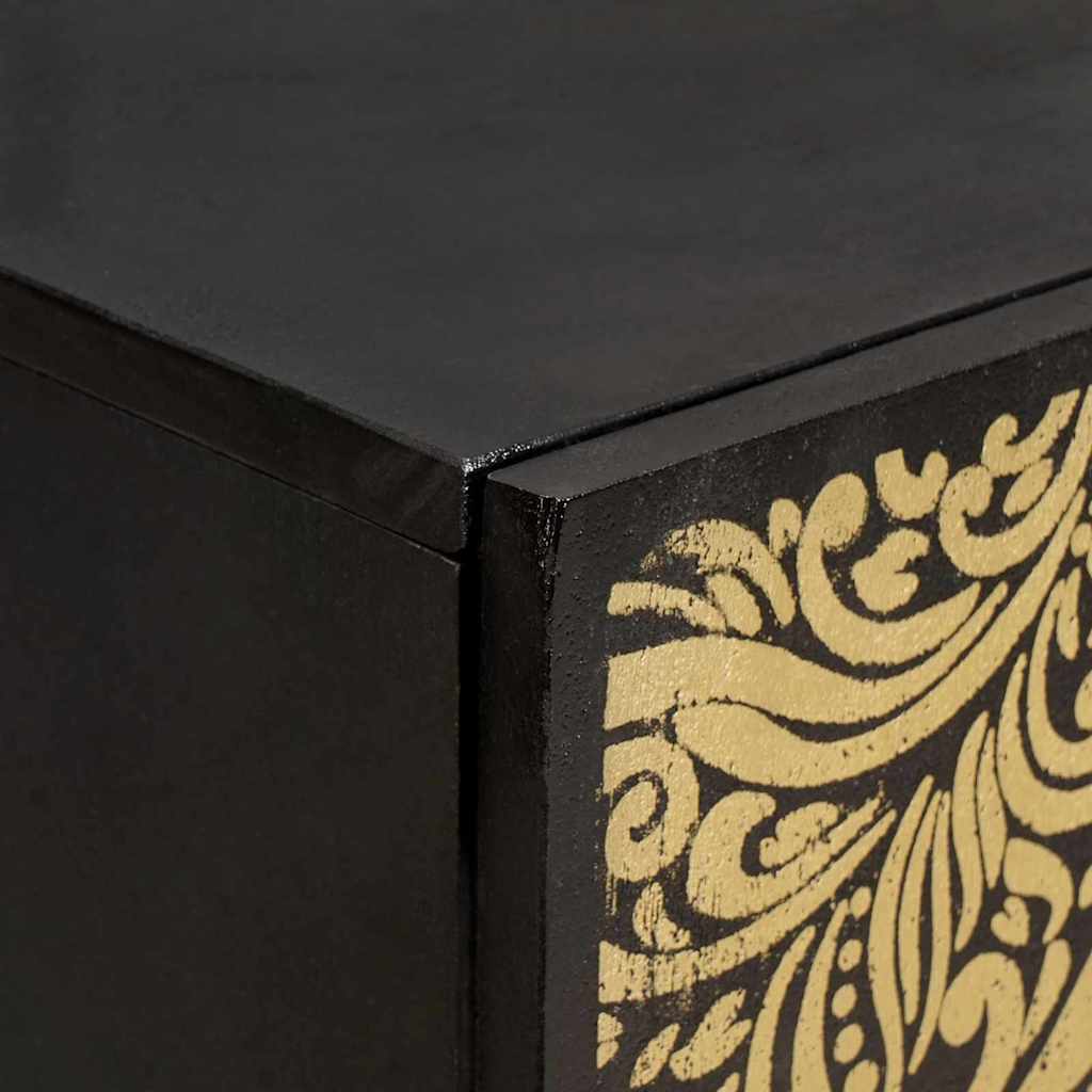 Sideboard Sort 60 x 33 x 75 cm Massivt mangotræ
