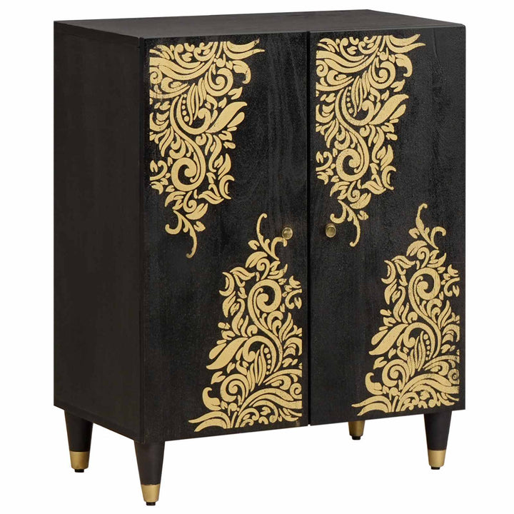 Sideboard Sort 60 x 33 x 75 cm Massivt mangotræ