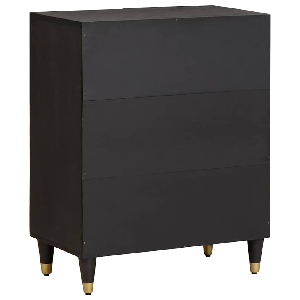 Sideboard Sort 60 x 33 x 75 cm Massivt mangotræ