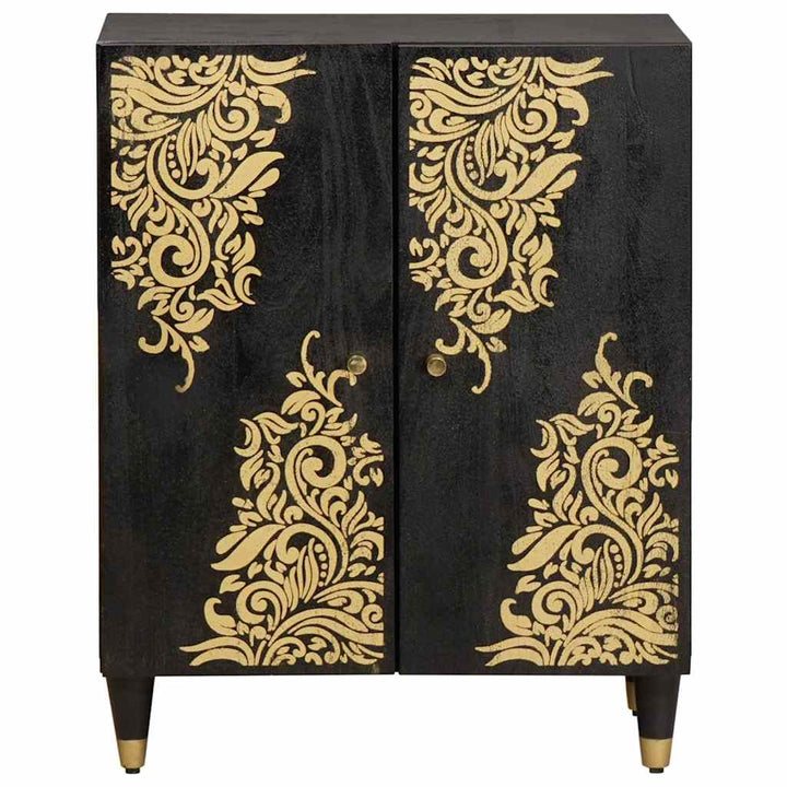 Sideboard Sort 60 x 33 x 75 cm Massivt mangotræ