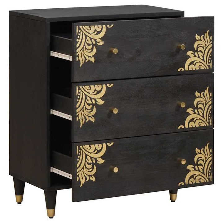 Sideboard Sort 60 x 33 x 75 cm Massivt mangotræ