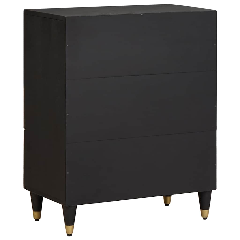 Sideboard Sort 60 x 33 x 75 cm Massivt mangotræ