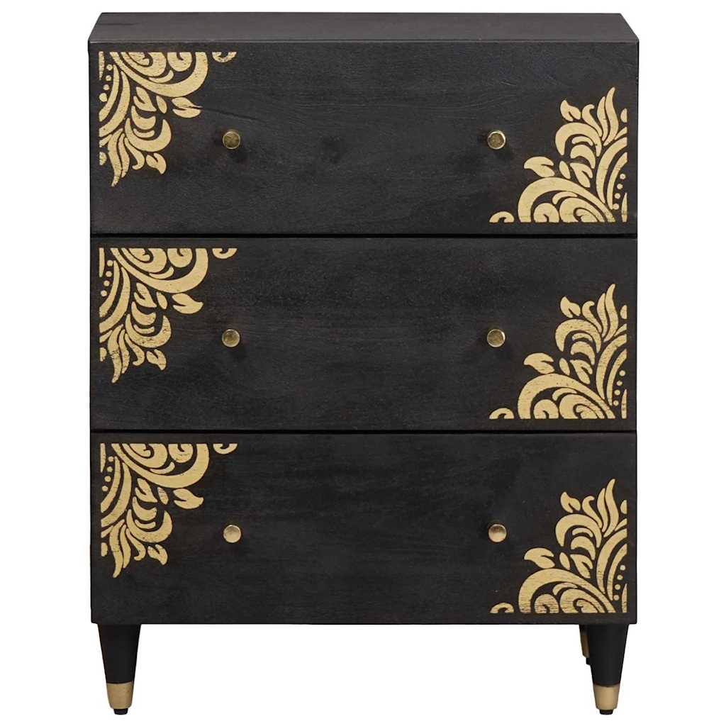 Sideboard Sort 60 x 33 x 75 cm Massivt mangotræ