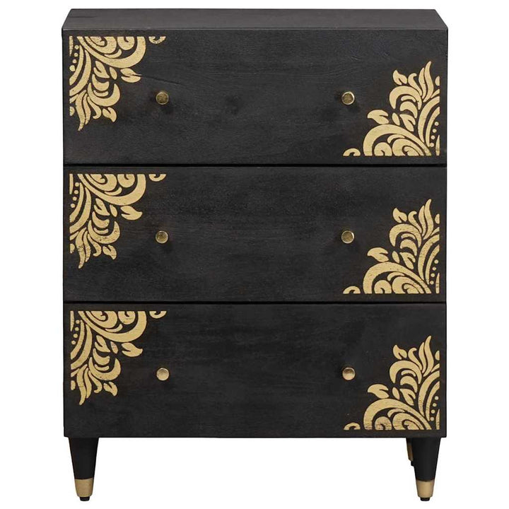 Sideboard Sort 60 x 33 x 75 cm Massivt mangotræ