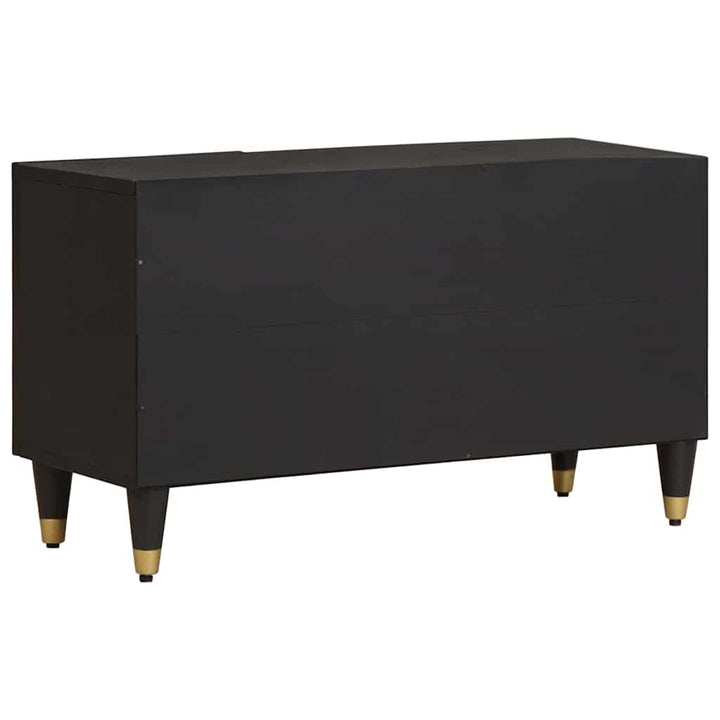 TV-skab med hylde med dør Sort 80 x 33 x 46 cm Massivt mangotræ