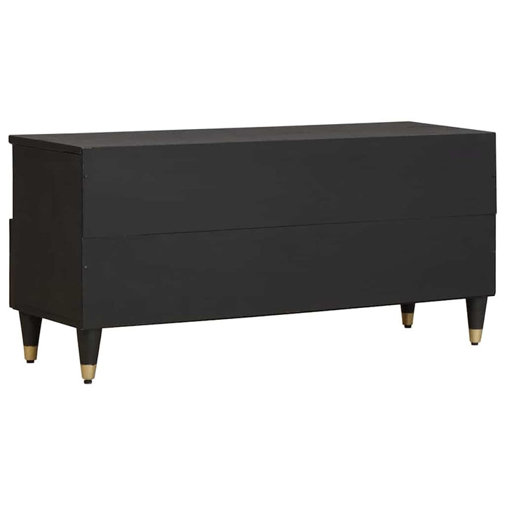 TV-skab med skuffe Sort 100 x 33 x 46 cm Massivt mangotræ