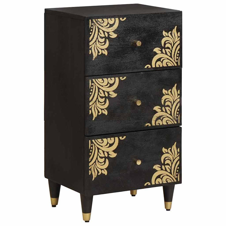 Sideboard med skuffe Sort 40 x 33 x 75 cm Massivt mangotræ