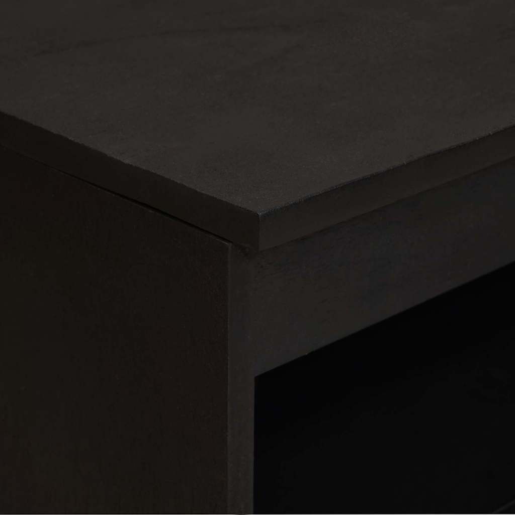 Sideboard med hylde Sort 60 x 33 x 75 cm Massivt mangotræ