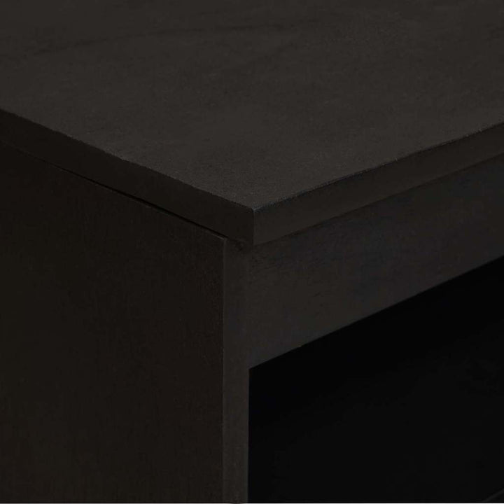 Sideboard med hylde Sort 60 x 33 x 75 cm Massivt mangotræ