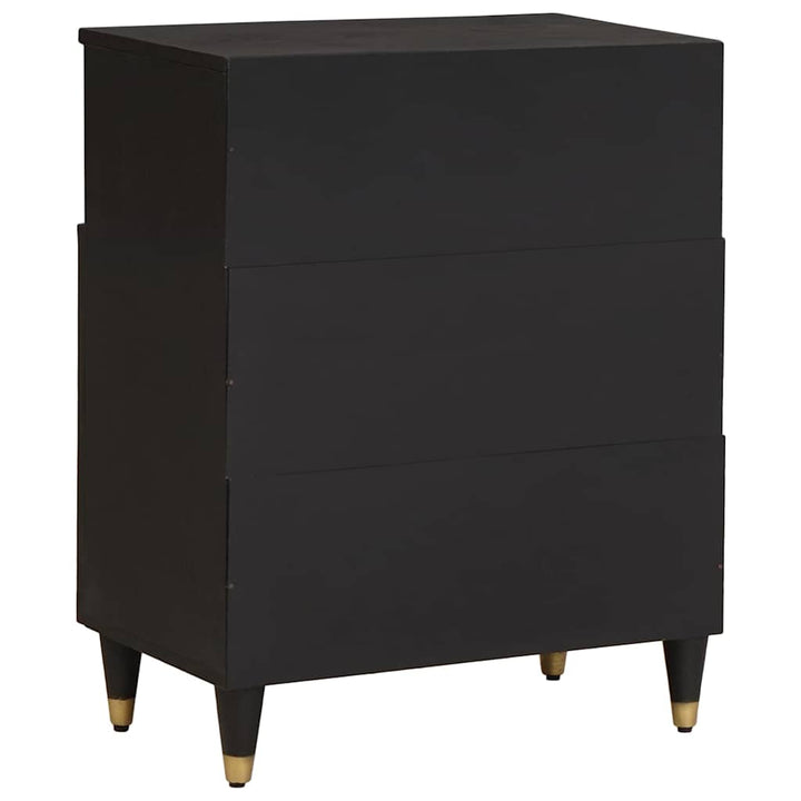 Sideboard med hylde Sort 60 x 33 x 75 cm Massivt mangotræ