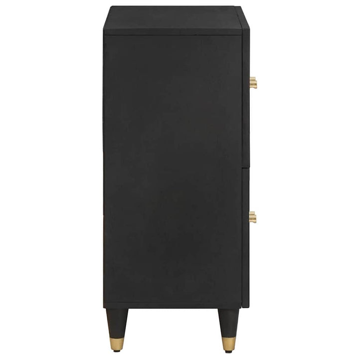 Sideboard med hylde Sort 60 x 33 x 75 cm Massivt mangotræ