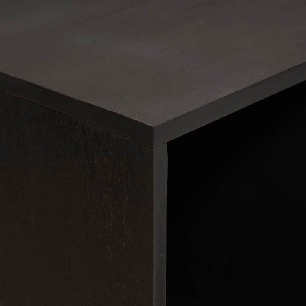 Sideboard med hylde Sort 80 x 33 x 75 cm Massivt mangotræ