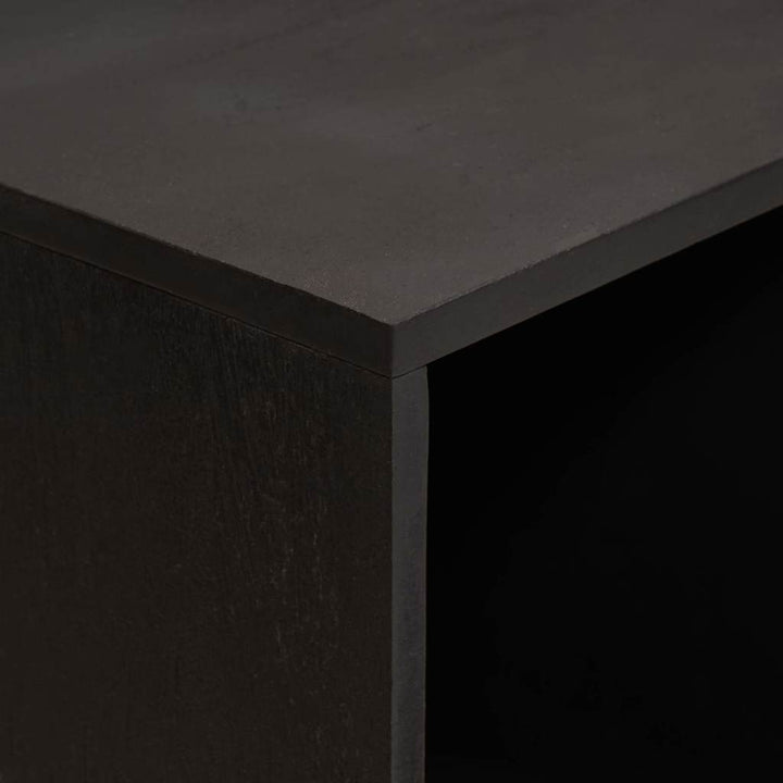 Sideboard med hylde Sort 80 x 33 x 75 cm Massivt mangotræ