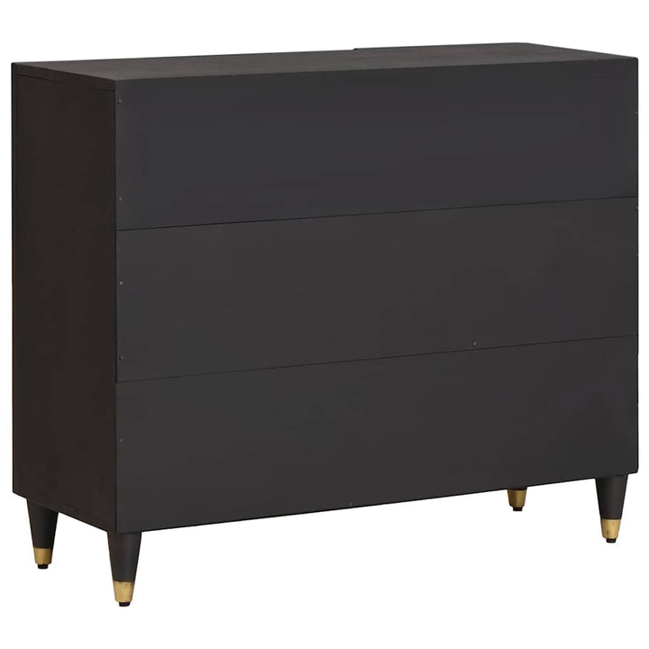 Sideboard med hylde Sort 90 x 33 x 75 cm Massivt mangotræ