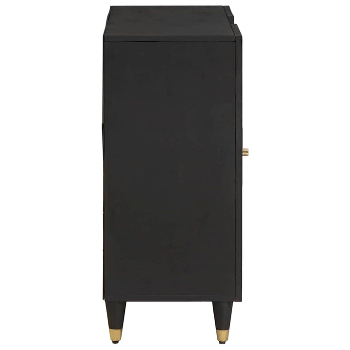 Sideboard med hylde Sort 90 x 33 x 75 cm Massivt mangotræ