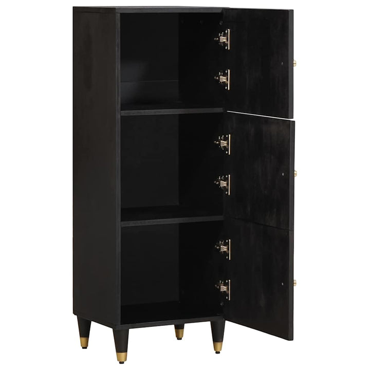 Highboard med hylde Sort 40 x 33 x 110 cm Massivt mangotræ