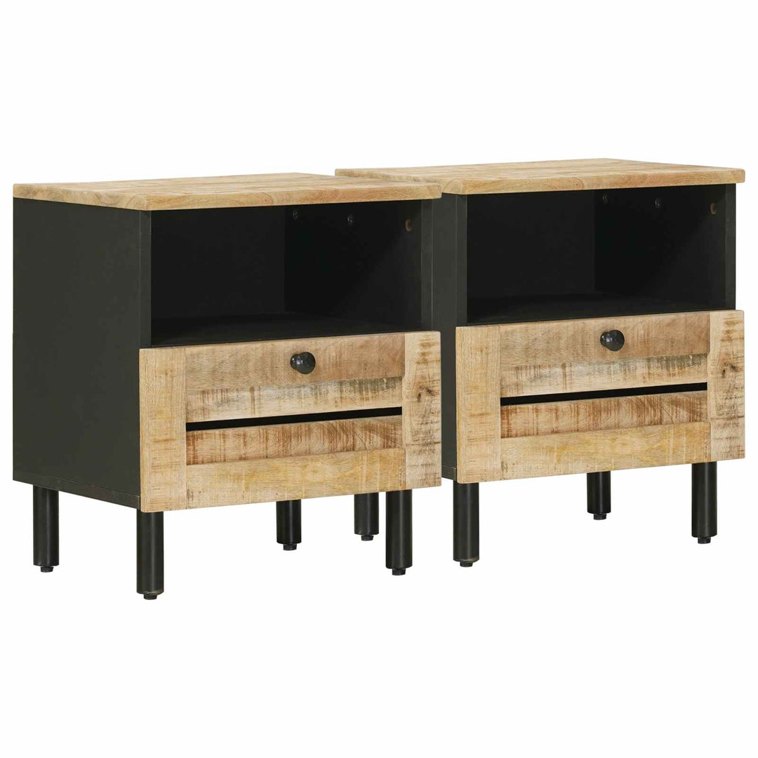 Sengebord 2 pcs Brun 40 x 33 x 46 cm Massivt mangotræ