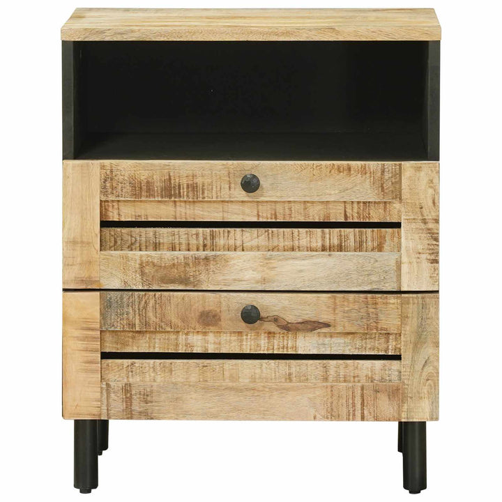 Sengebord Brun og sort 50 x 33 x 60 cm Massivt mangotræ