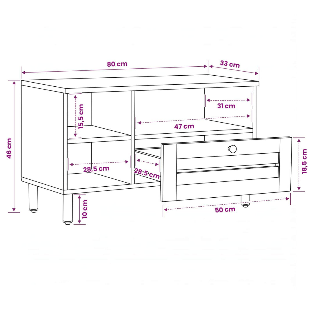 Opbevaringsskabe Brun 80 x 33,5 x 46 cm Massivt mangotræ