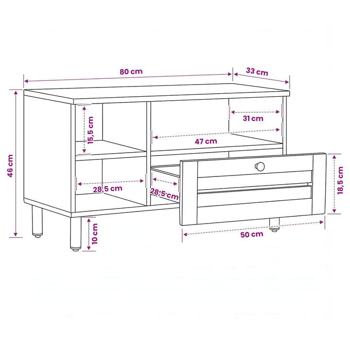 Opbevaringsskabe Brun 80 x 33,5 x 46 cm Massivt mangotræ