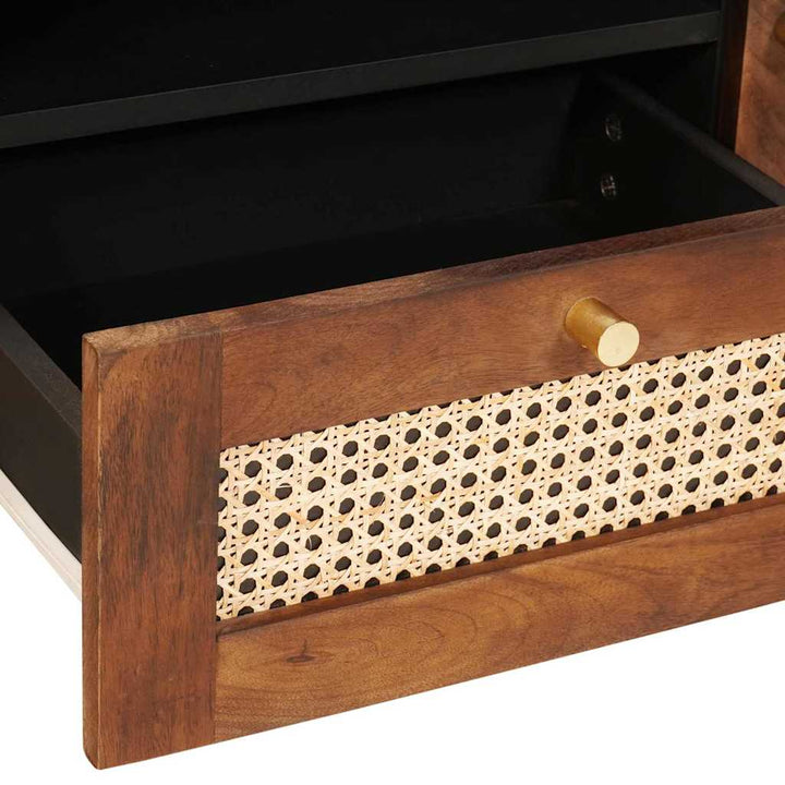 TV-skab med skuffe Brun 105 x 33,5 x 46 cm Massivt mangotræ