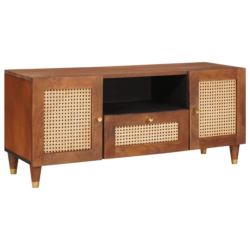 TV-skab med skuffe Brun 105 x 33,5 x 46 cm Massivt mangotræ