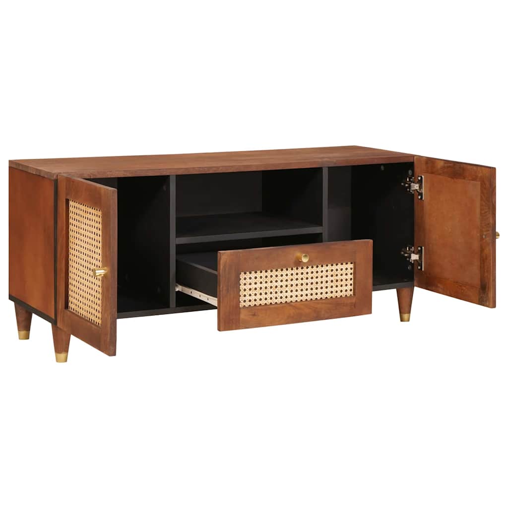 TV-skab med skuffe Brun 105 x 33,5 x 46 cm Massivt mangotræ